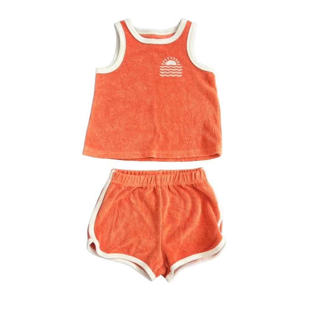 Terrycloth tank & shorts